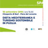 Dieta Mediterranea e turismo sostenibile inn Puglia 18 settembre Cineporto Bari-Fiera del Levante