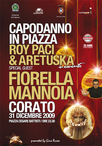 Capodanno in Piazza con Roy Paci e Fiorella Mannoia ore 23,30 Piazza Cesare Battisti