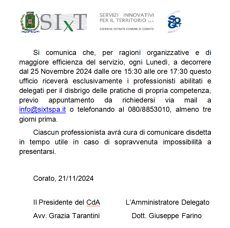 Comunicato SIXT