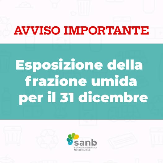 Esposizione rifiuti 31 dicembre