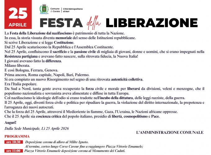 25 aprile Festa della Liberazione