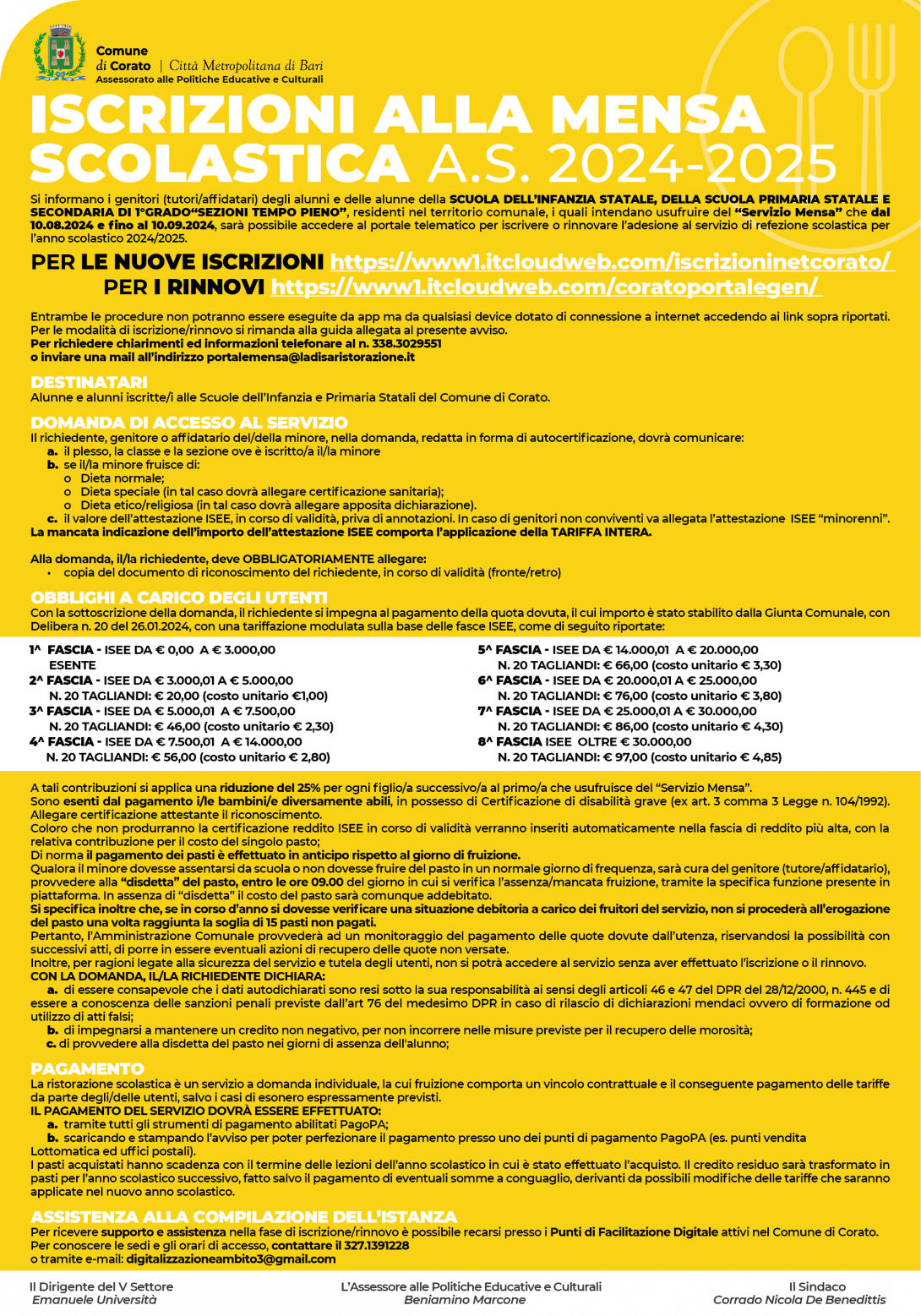 Manifesto servizio mensa