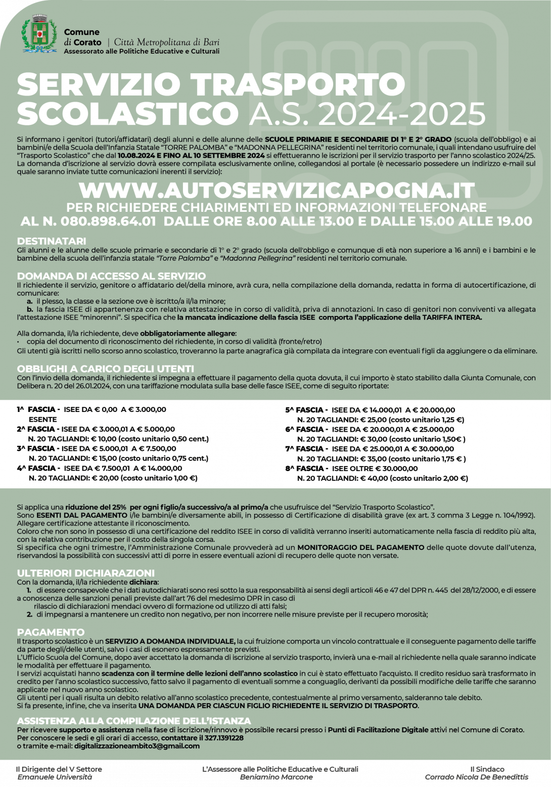 Avviso Servizio Trasporto Manifesto