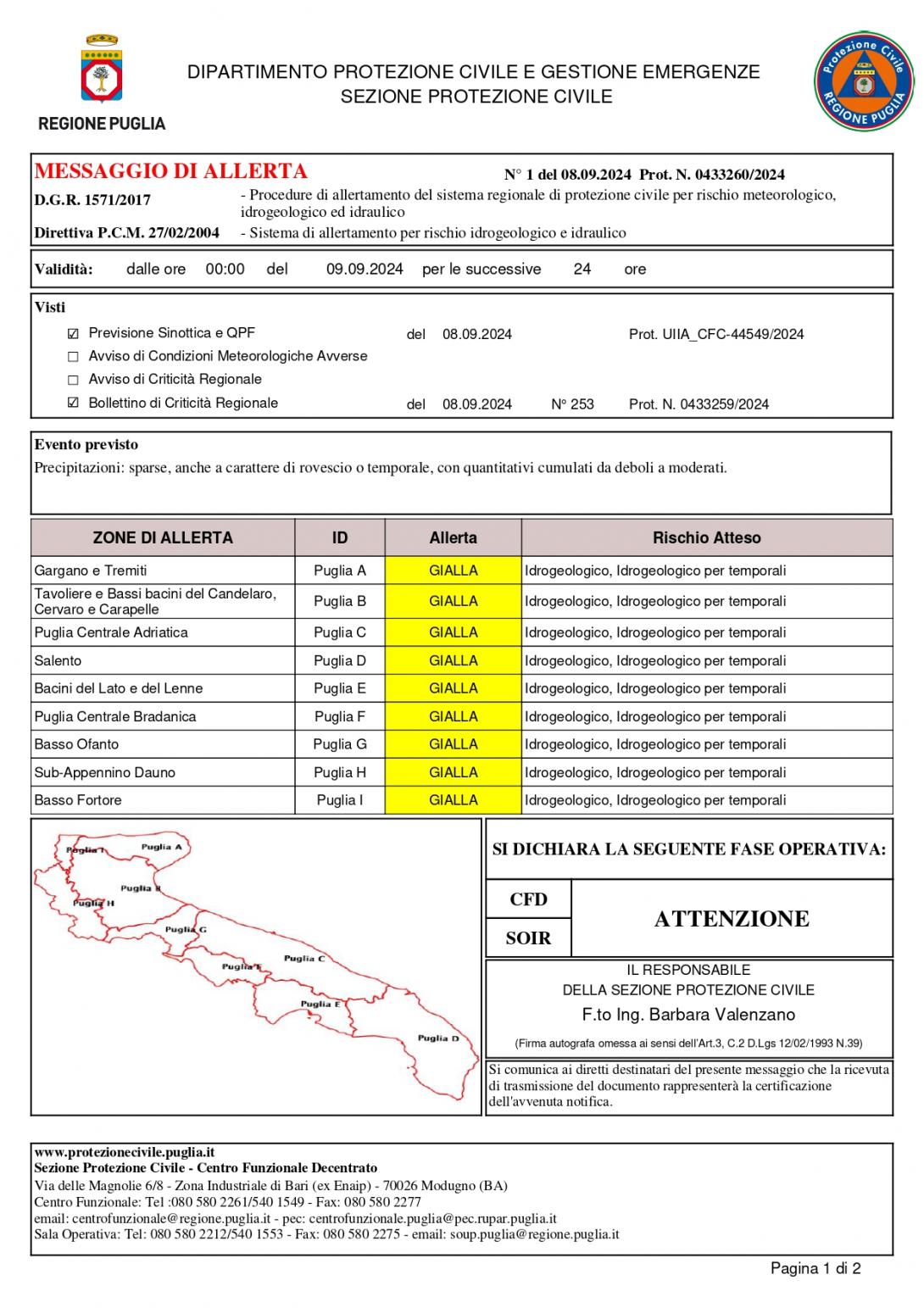 Allerta meteo 9 settembre