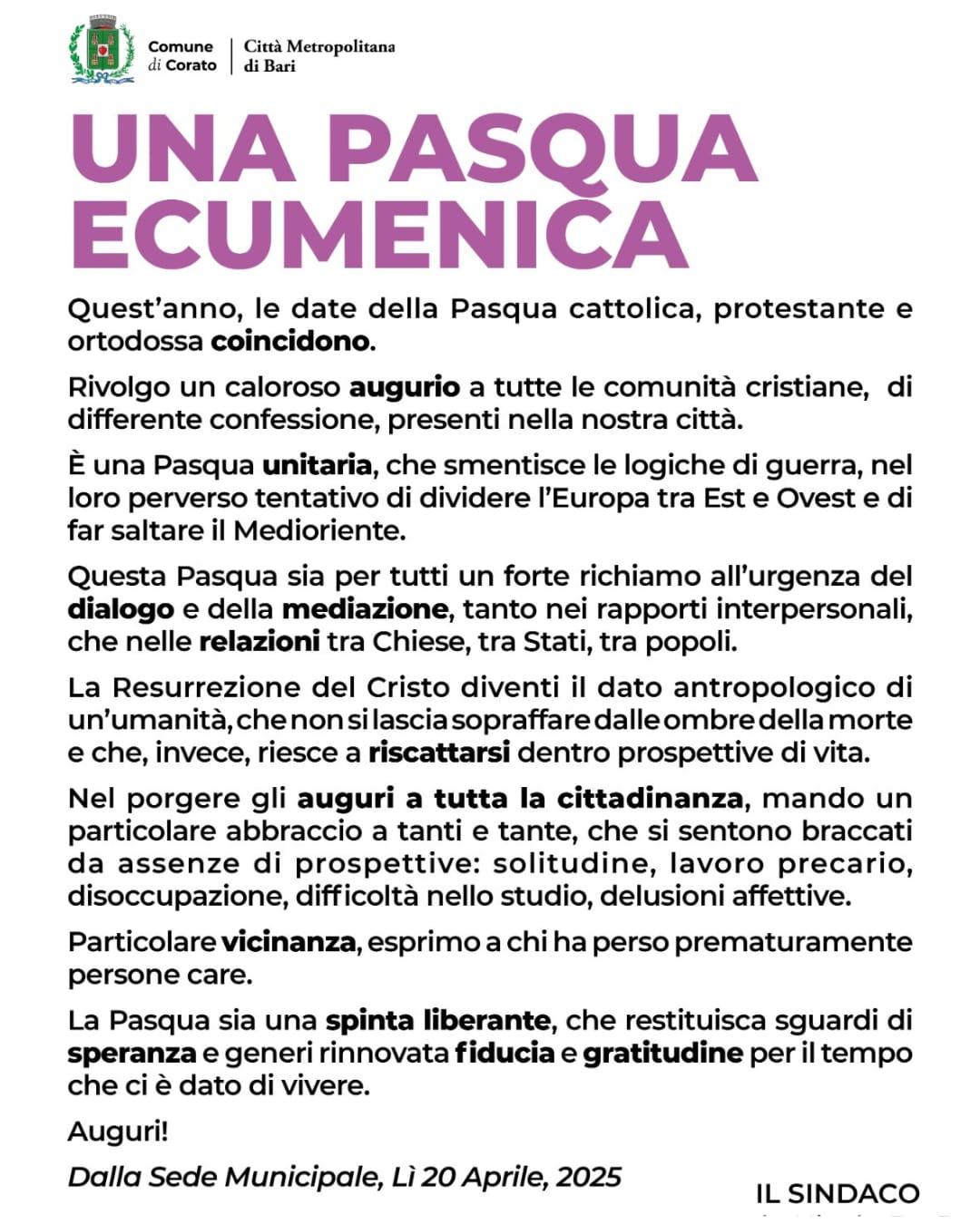 Una Pasqua Ecumenica 