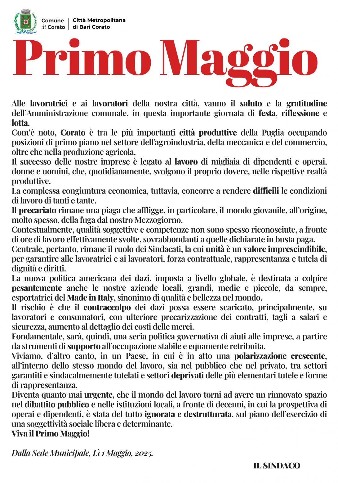 Primo Maggio 2025