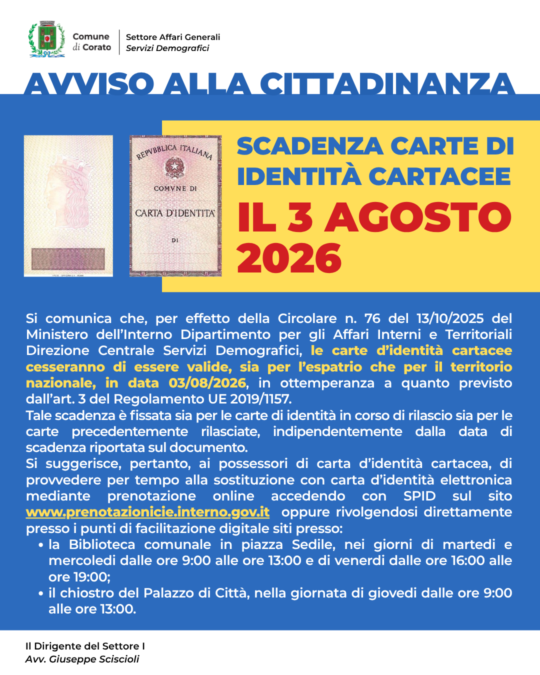 Scadenza carte di identità cartacee