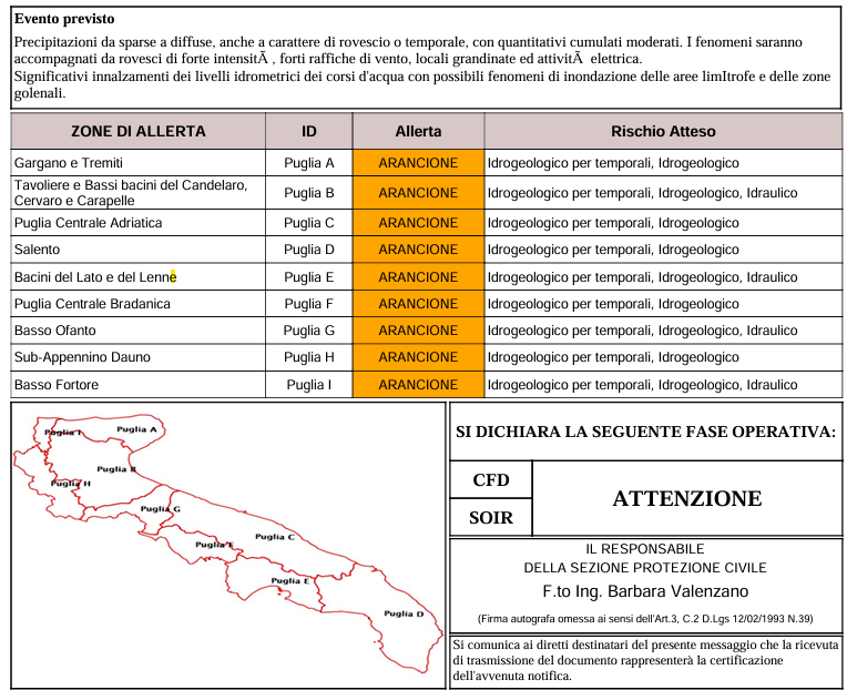 Allerta meteo arancione 31/03/2026
